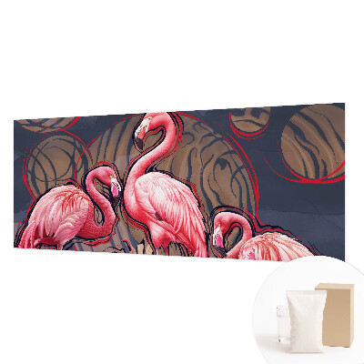 Papel mural texturado decorativo con diseño de flamencos rosas