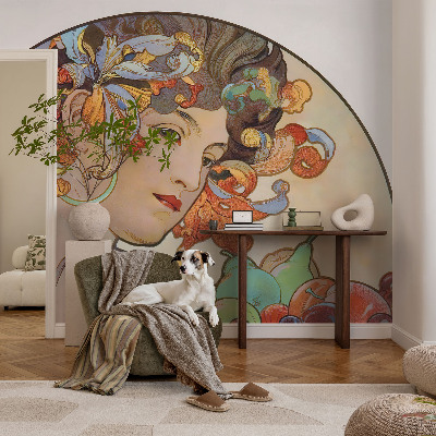 Mural decorativo con diseño Art Nouveau colorido