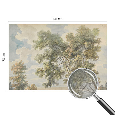 Fotomural decorativo para cabecero de cama con un motivo de naturaleza romántica