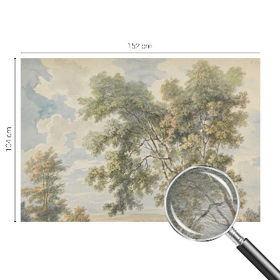 Fotomural decorativo para cabecero de cama con un motivo de naturaleza romántica