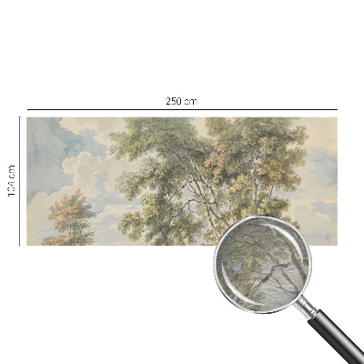 Fotomural decorativo para cabecero de cama con un motivo de naturaleza romántica