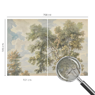 Fotomural decorativo para cabecero de cama con un motivo de naturaleza romántica