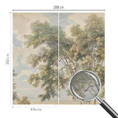 Fotomural decorativo para cabecero de cama con un motivo de naturaleza romántica