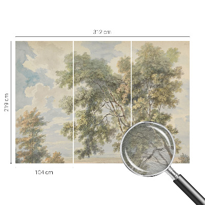 Fotomural decorativo para cabecero de cama con un motivo de naturaleza romántica