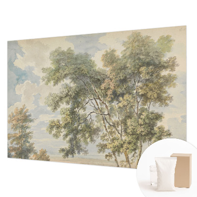 Fotomural decorativo para cabecero de cama con un motivo de naturaleza romántica