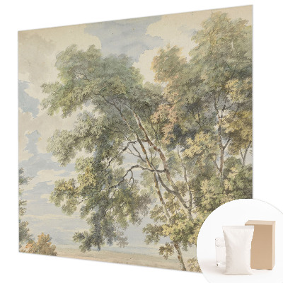 Fotomural decorativo para cabecero de cama con un motivo de naturaleza romántica