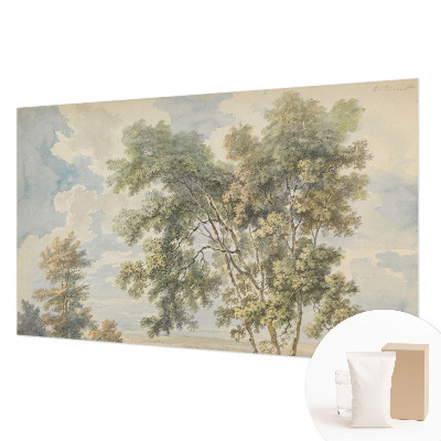 Fotomural decorativo para cabecero de cama con un motivo de naturaleza romántica