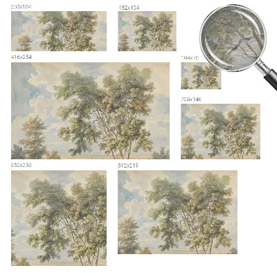 Fotomural decorativo para cabecero de cama con un motivo de naturaleza romántica