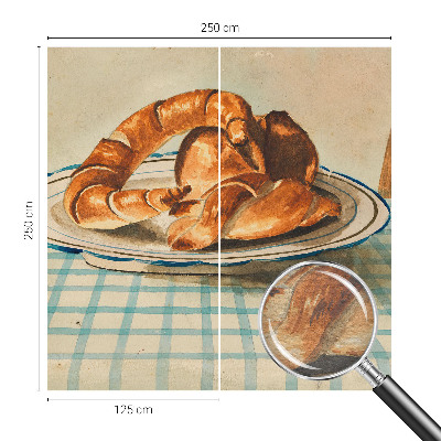 Papel mural texturado decorativo con diseño inspirado en productos horneados para la cocina