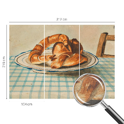 Papel mural texturado decorativo con diseño inspirado en productos horneados para la cocina