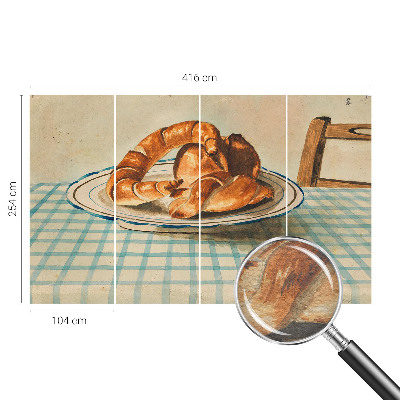 Papel mural texturado decorativo con diseño inspirado en productos horneados para la cocina