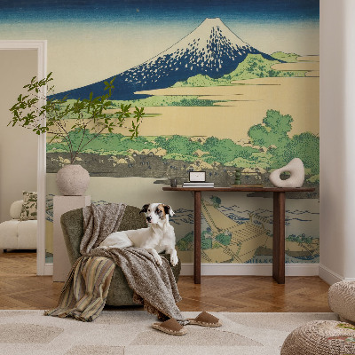Fotomural decorativo para cabecero de cama con un panorama de montaña