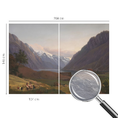 Mural de pared con estampado hermoso con un panorámico de montaña