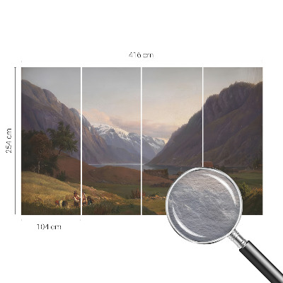 Mural de pared con estampado hermoso con un panorámico de montaña