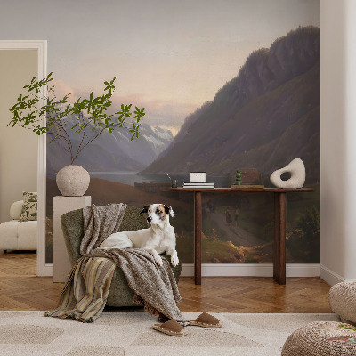 Mural de pared con estampado hermoso con un panorámico de montaña