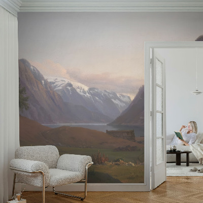 Mural de pared con estampado hermoso con un panorámico de montaña