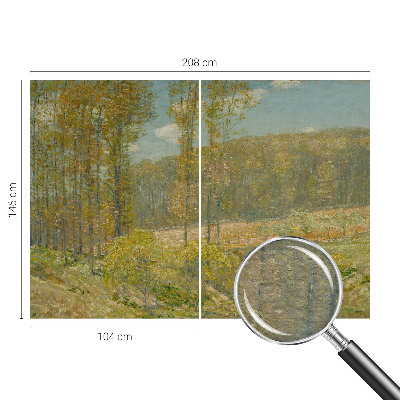 Mural decorativo con paisaje forestal