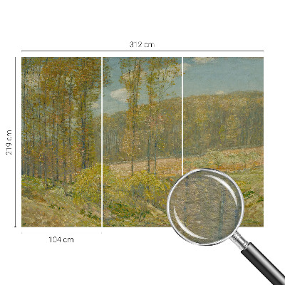 Mural decorativo con paisaje forestal