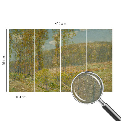 Mural decorativo con paisaje forestal
