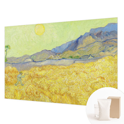 Papel mural con patrón decorativo con estampado de campo de trigo