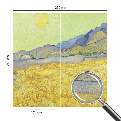Papel mural con patrón decorativo con estampado de campo de trigo