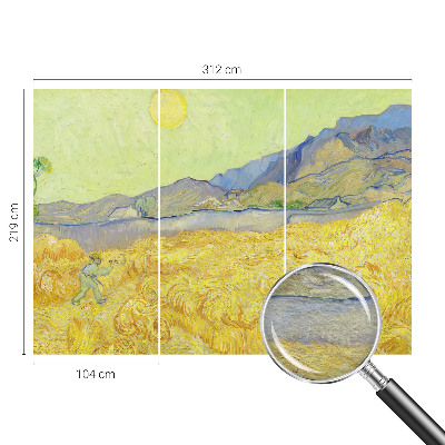 Papel mural con patrón decorativo con estampado de campo de trigo