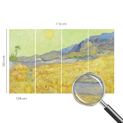 Papel mural con patrón decorativo con estampado de campo de trigo