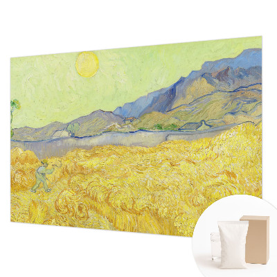 Papel mural con patrón decorativo con estampado de campo de trigo