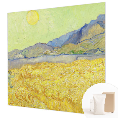 Papel mural con patrón decorativo con estampado de campo de trigo
