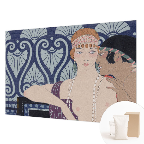 Fotomural decorativo para cabecero de cama con diseño de pareja de artistas