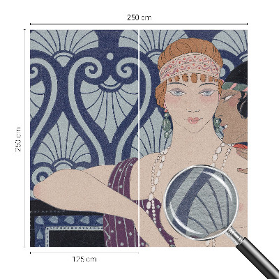 Fotomural decorativo para cabecero de cama con diseño de pareja de artistas