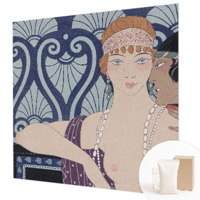 Fotomural decorativo para cabecero de cama con diseño de pareja de artistas