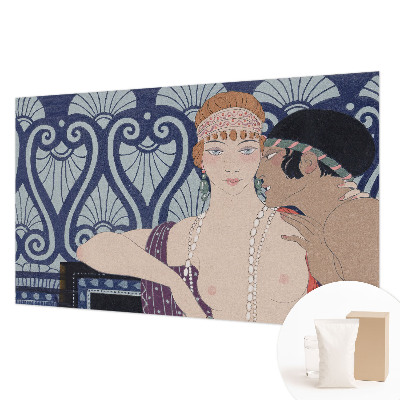 Fotomural decorativo para cabecero de cama con diseño de pareja de artistas