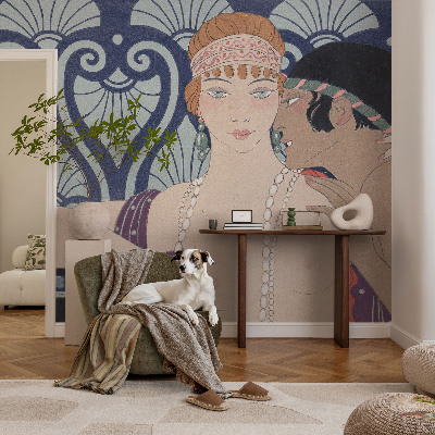 Fotomural decorativo para cabecero de cama con diseño de pareja de artistas