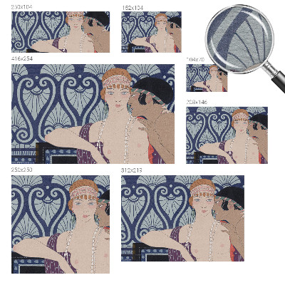 Fotomural decorativo para cabecero de cama con diseño de pareja de artistas
