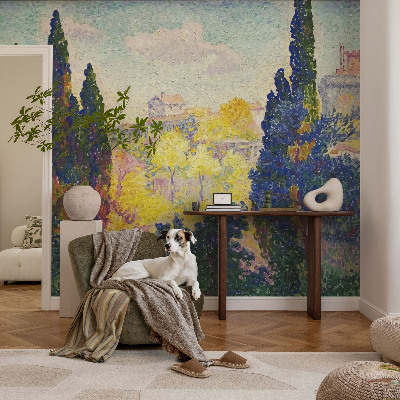Mural de pared con estampado hermoso con paisajes impresionistas