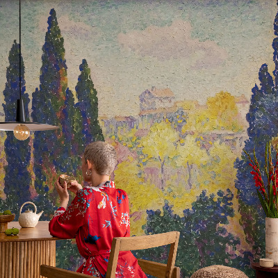 Mural de pared con estampado hermoso con paisajes impresionistas