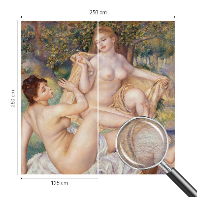 Papel mural texturado decorativo con estampado de mujeres descansando