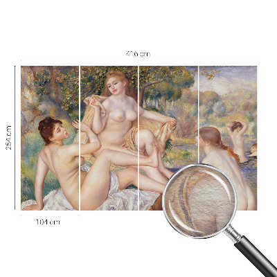 Papel mural texturado decorativo con estampado de mujeres descansando