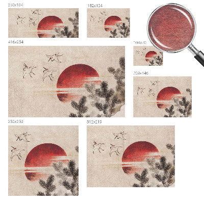 Fotomural decorativo para cabecero de cama con motivo de bosque en tonos este