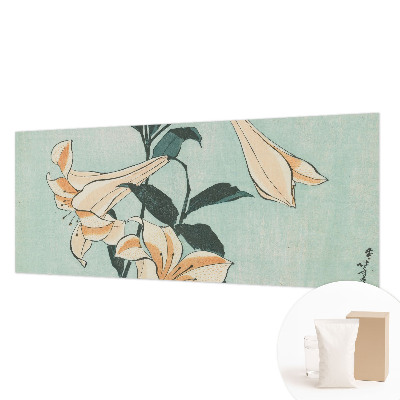 Papel mural con patrón decorativo con motivo de lirios delicados