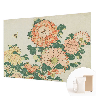 Mural de pared con estampado hermoso con diseño de crisantemos