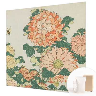 Mural de pared con estampado hermoso con diseño de crisantemos