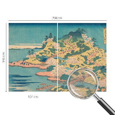 Mural decorativo con un paisaje japonés