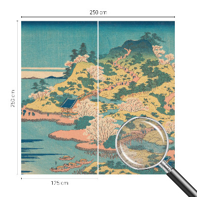 Mural decorativo con un paisaje japonés