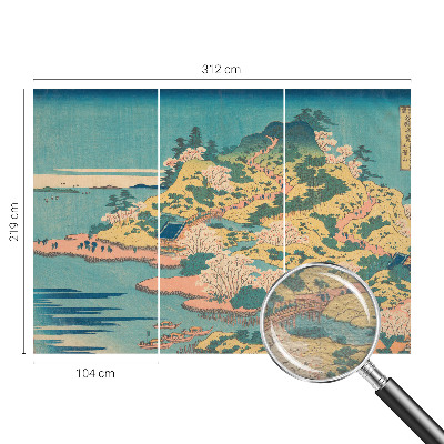 Mural decorativo con un paisaje japonés