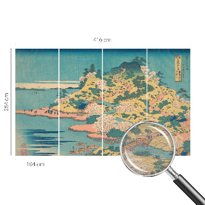 Mural decorativo con un paisaje japonés