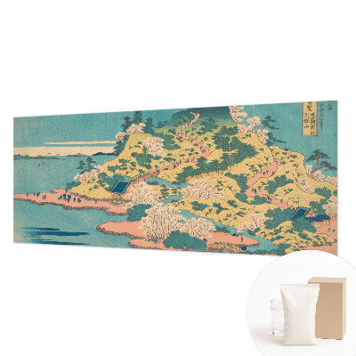 Mural decorativo con un paisaje japonés