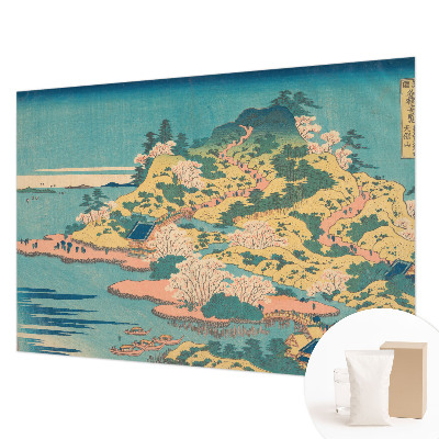 Mural decorativo con un paisaje japonés