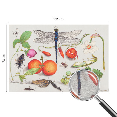 Papel mural con patrón decorativo con ilustración de motivos naturales
